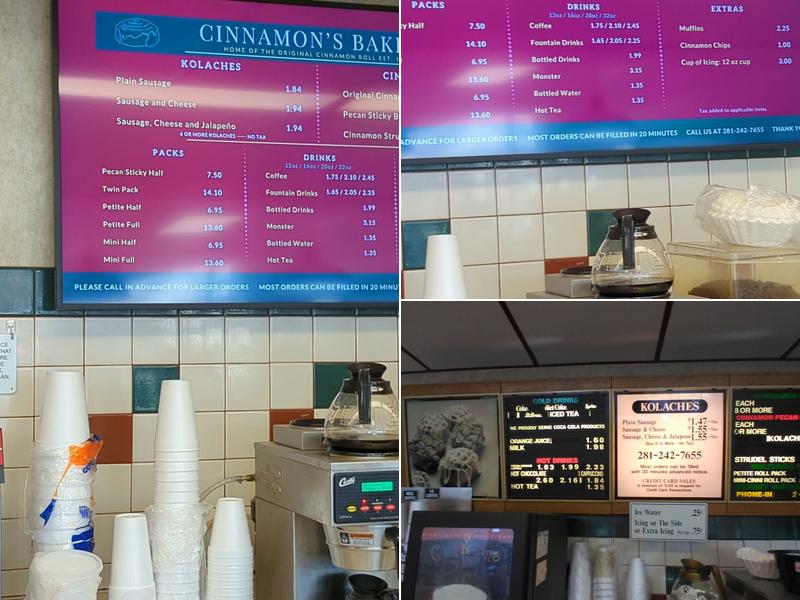 Cinnamon's Bakery Menu