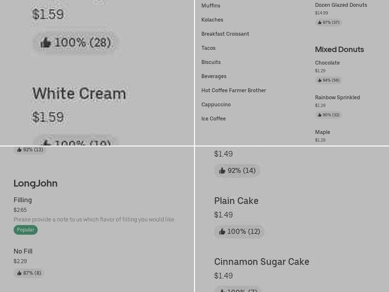 Southern Maid Donuts Menu