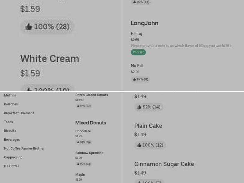 Southern Maid Donuts Menu