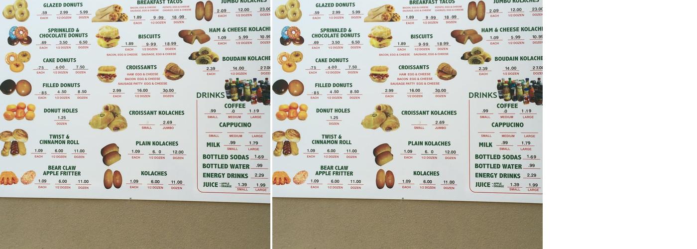 Dee's Best Donuts Menu