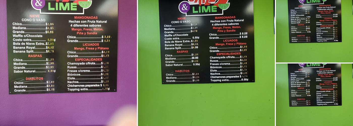 Chile & Lime Refresquerias Menu