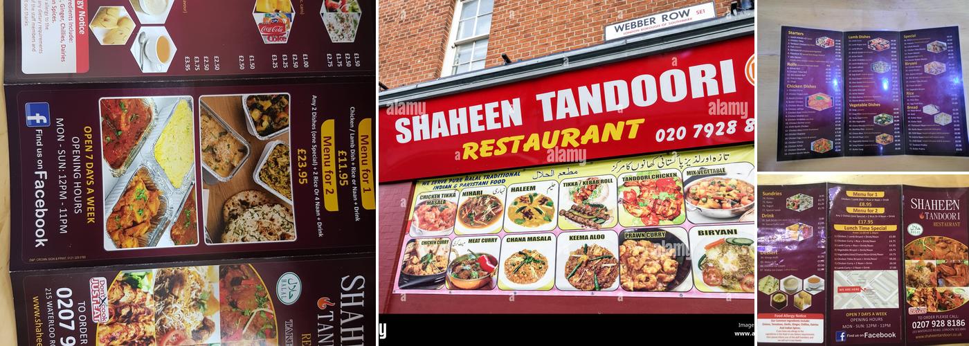 Shaheen Tandoori Restaurant Menu