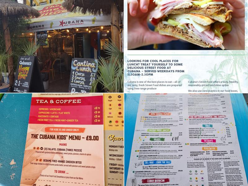 Cubana Restaurant Waterloo Menu