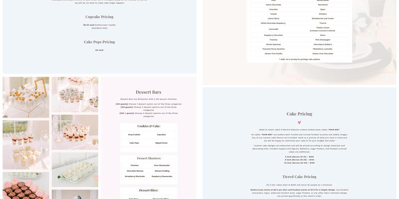 C. Marie's Sweets Custom Cakes & More Menu