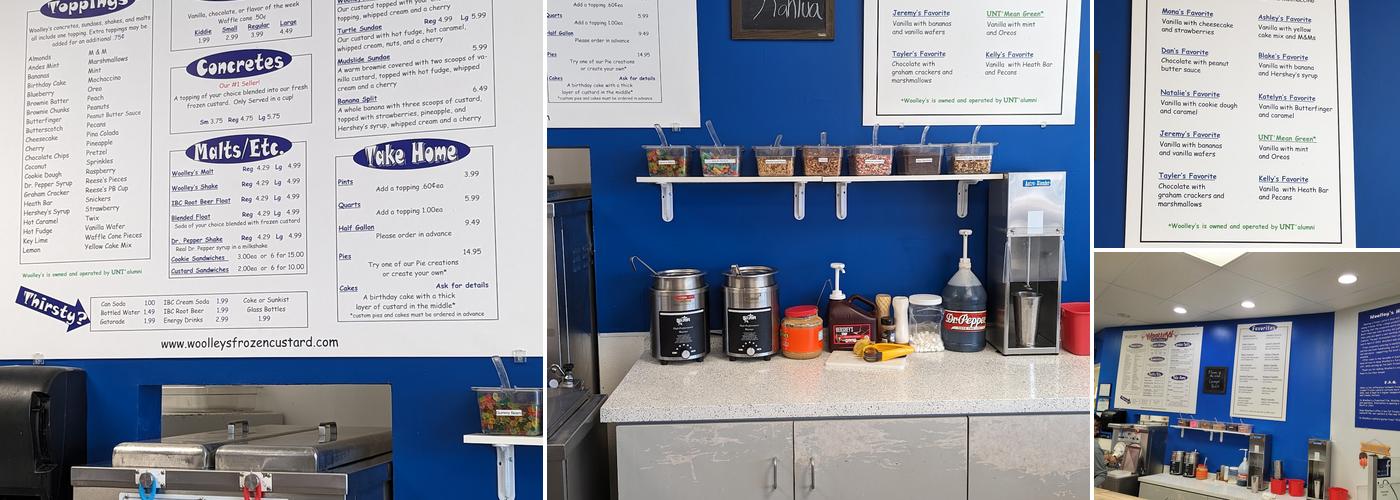 Woolley's Frozen Custard Menu
