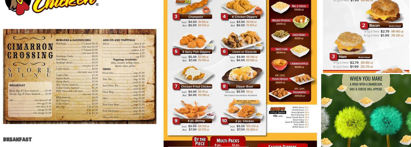 Cimarron Fast Stop Menu