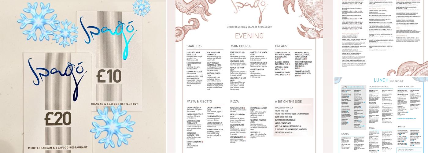 Spagó Mediterranean & Seafood Restaurant Menu