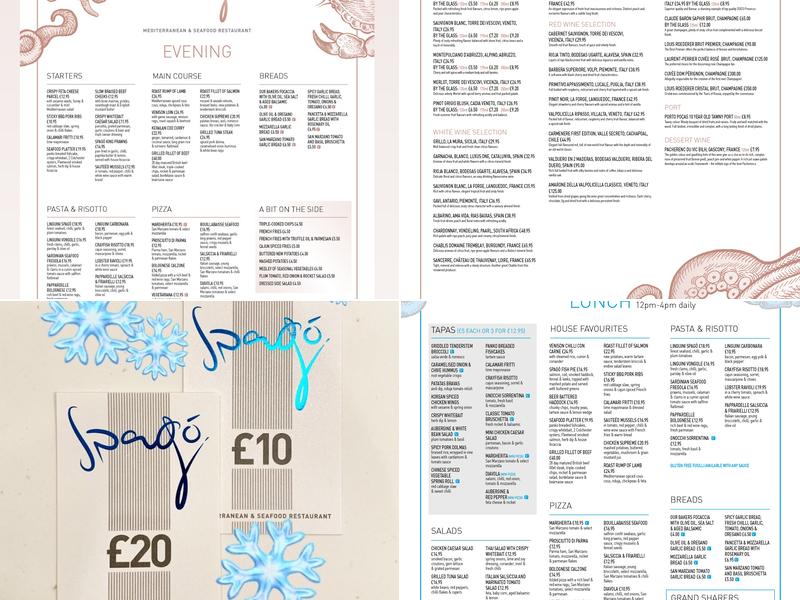 Spagó Mediterranean & Seafood Restaurant Menu