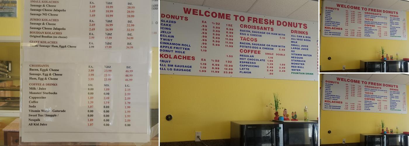 Fresh Donuts at seguin Menu