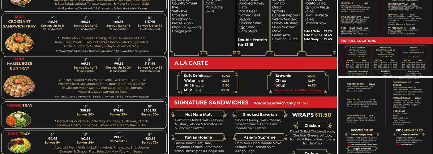 Servatii Blue Ash Menu