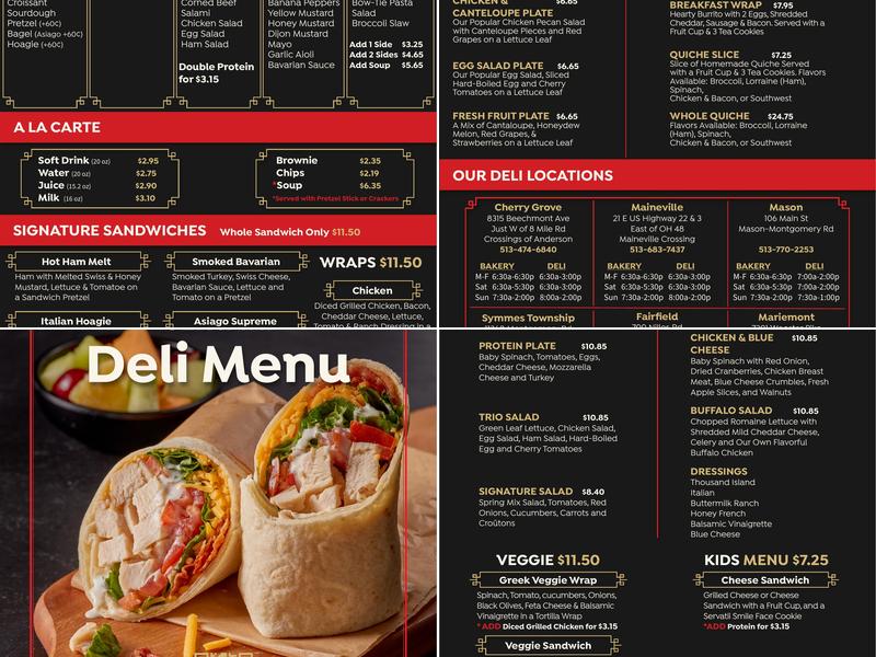 Servatii Blue Ash Menu