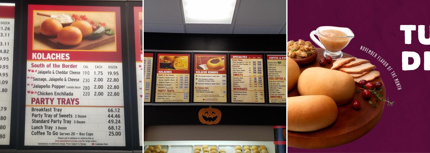 Kolache Factory Menu