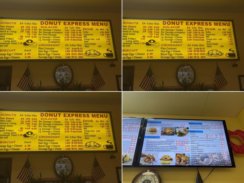 Donut Express Menu