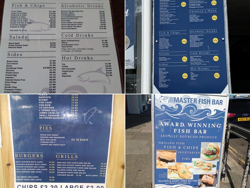 The Master Fish Bar Menu