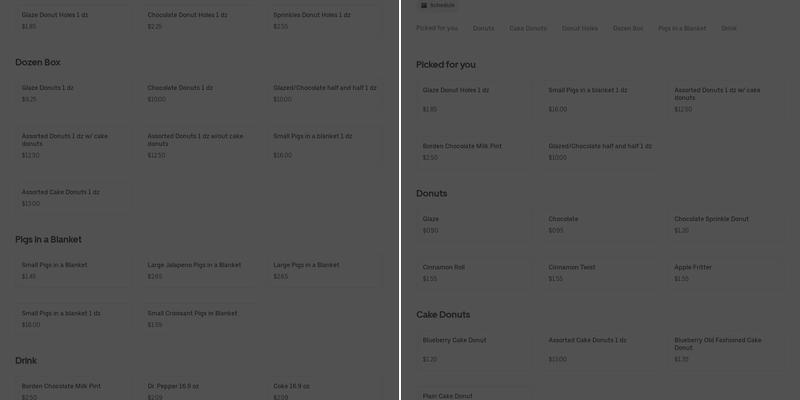 Donuts & Coffee Menu
