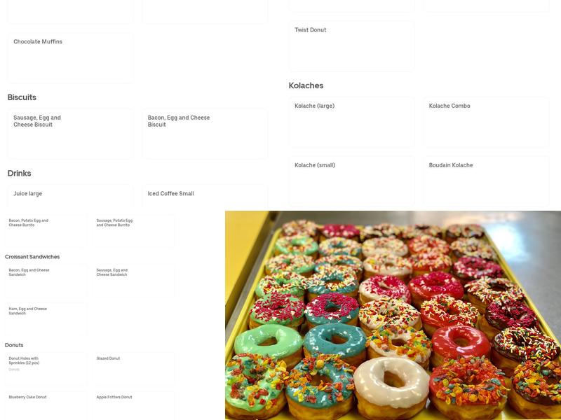 Dawn Donuts Menu