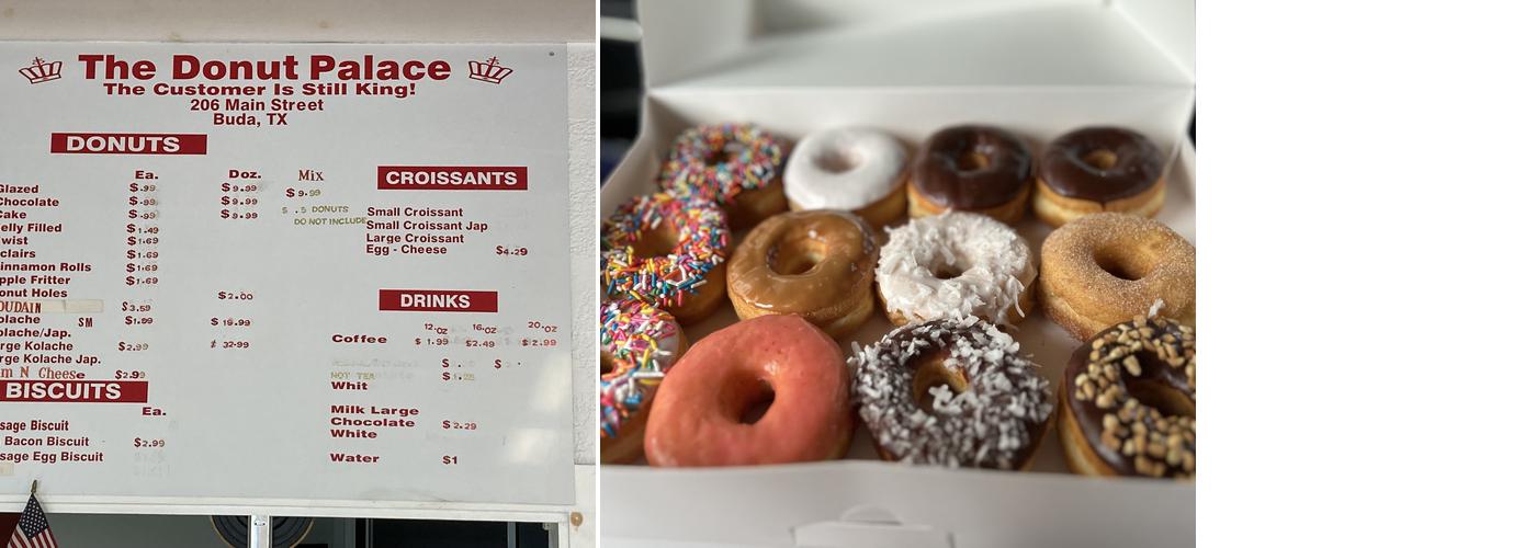 Donut Palace Menu
