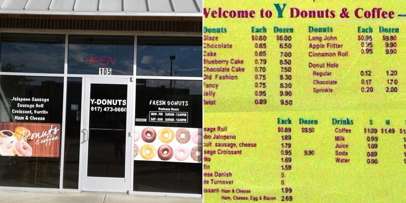 Y Donuts Menu