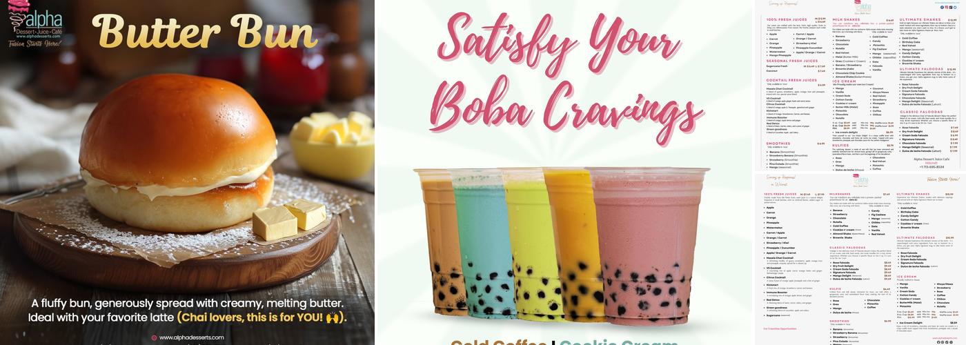 Alpha Dessert Juice Cafe Wilcrest Menu