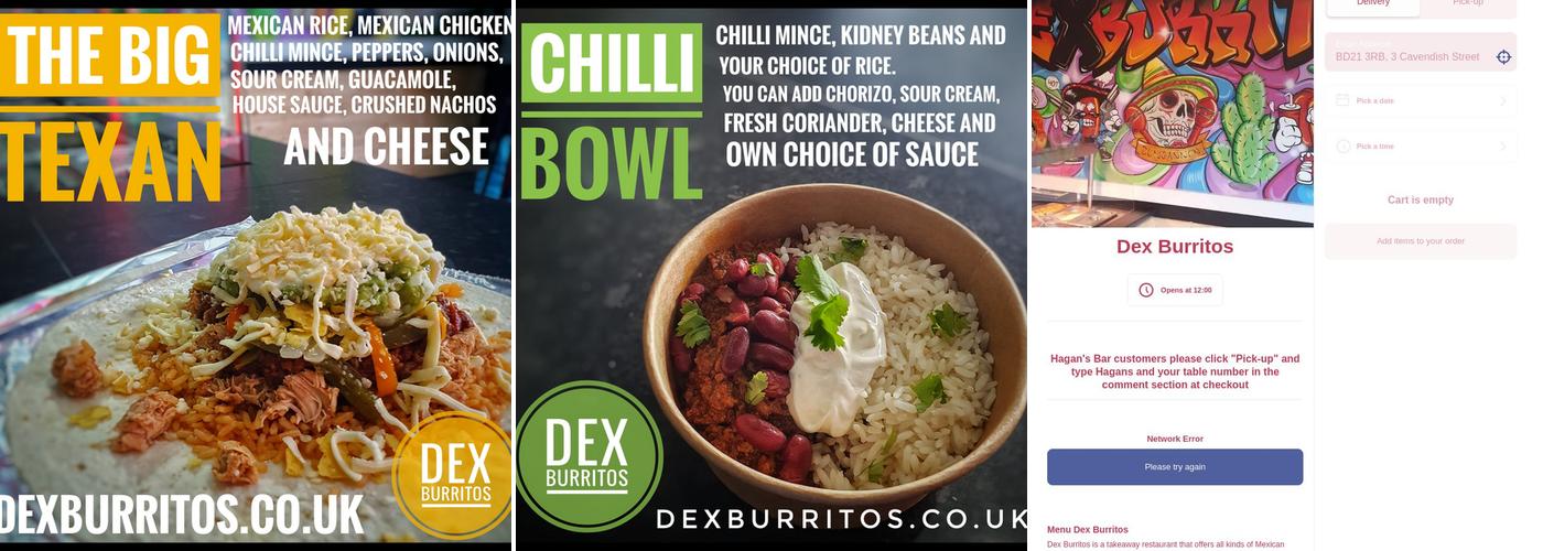 Dex Burritos Dungannon Menu
