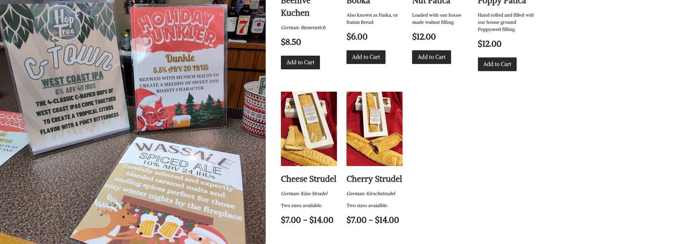 Reinecker's Bakery Menu