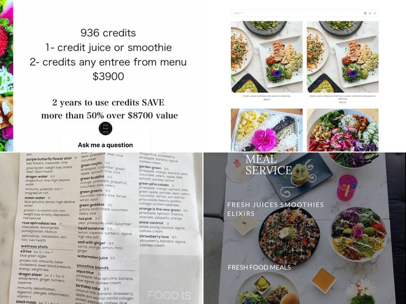 Pure Food and Juice Menu