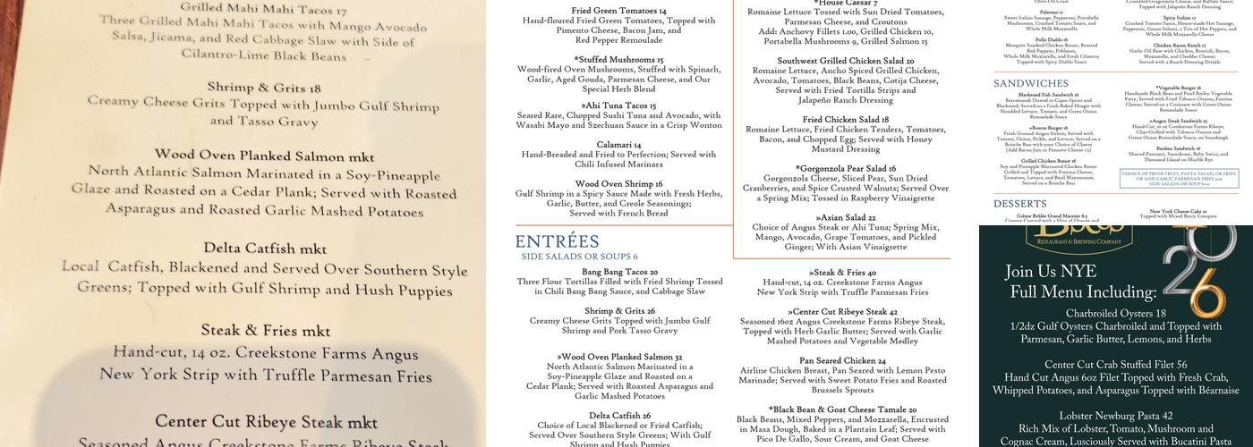 Boscos Squared Menu