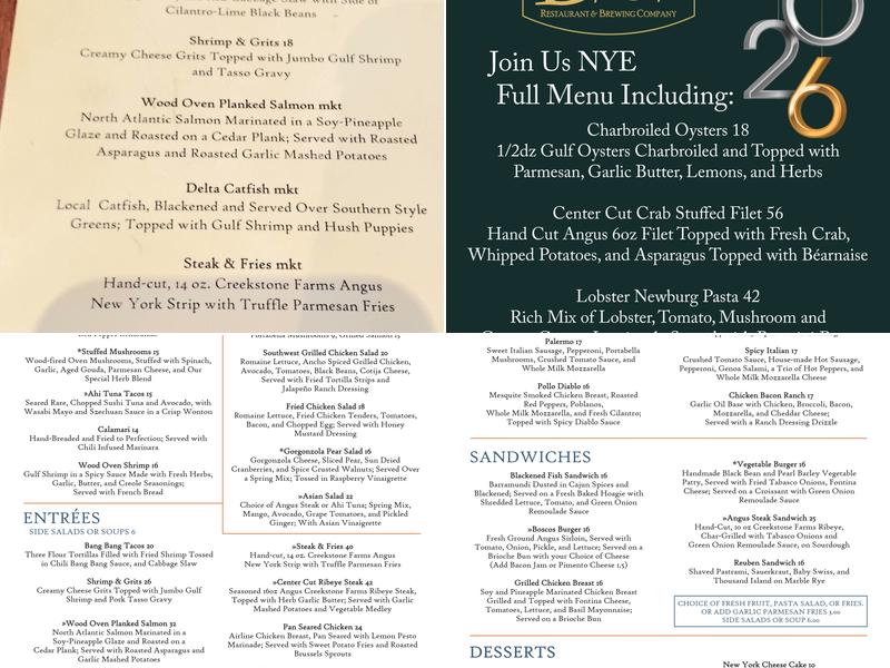 Boscos Squared Menu