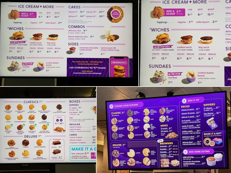 Insomnia Cookies Menu