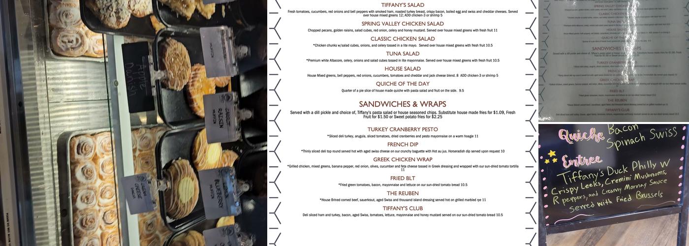 Tiffany's Sweets, Eats & Meeting Place Menu