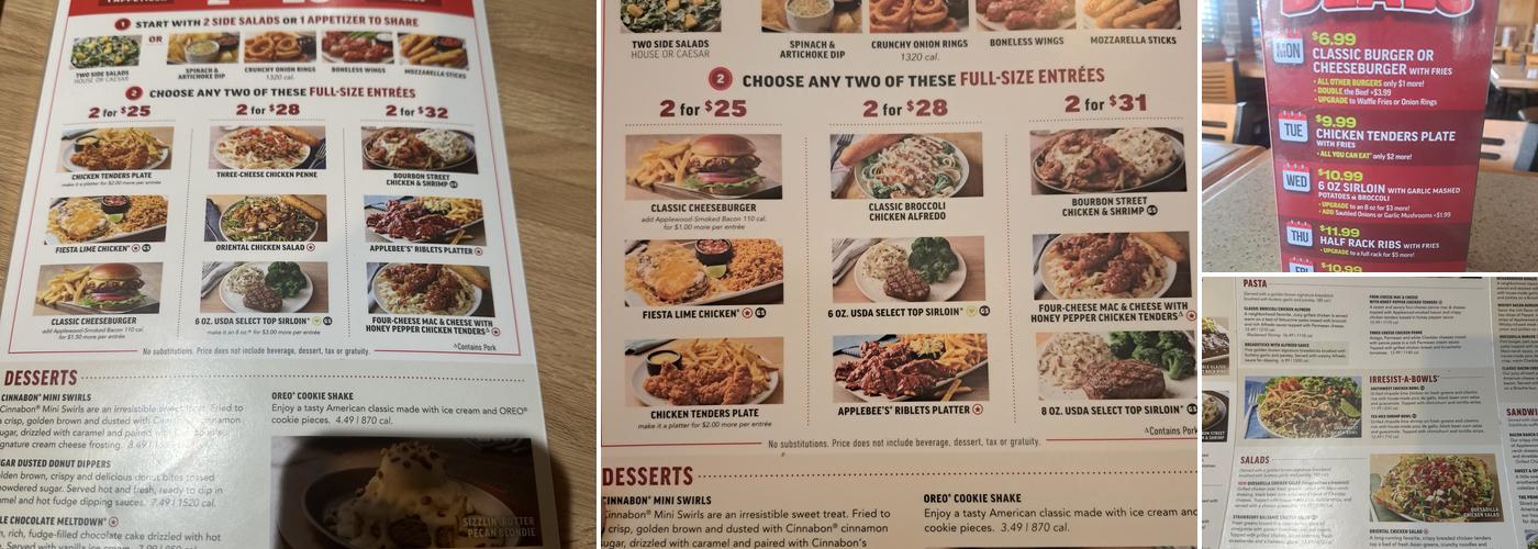 Applebee's Grill + Bar Menu