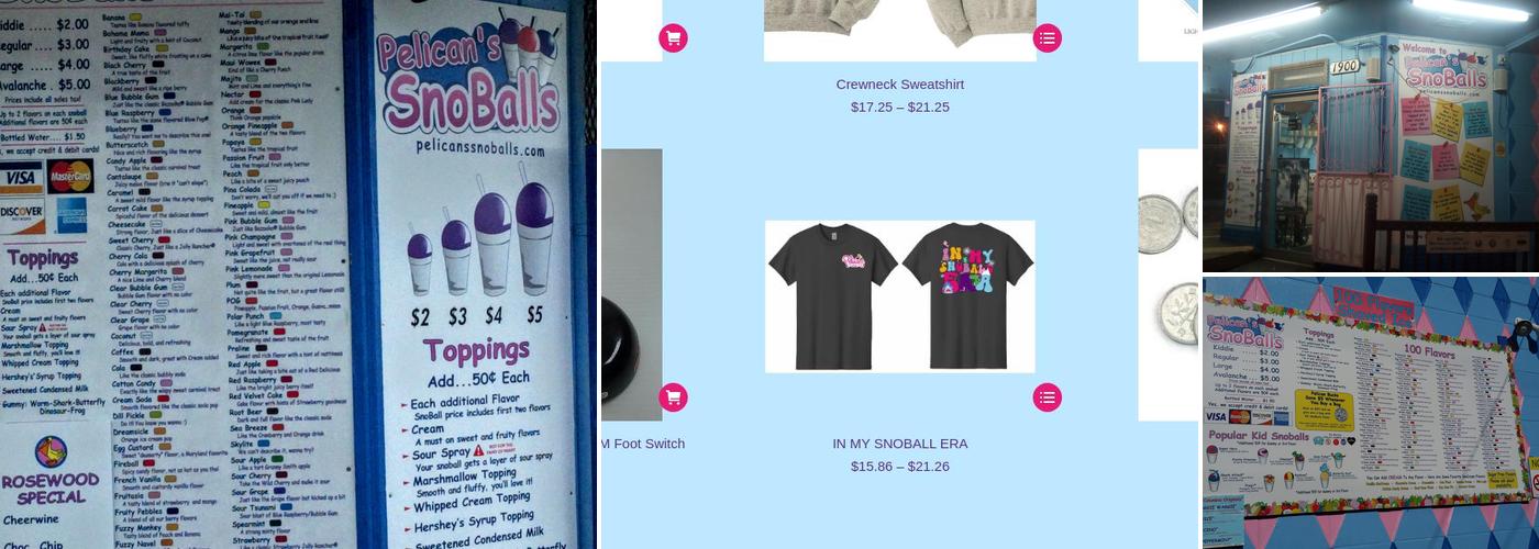 Pelican's SnoBalls on Rosewood Menu