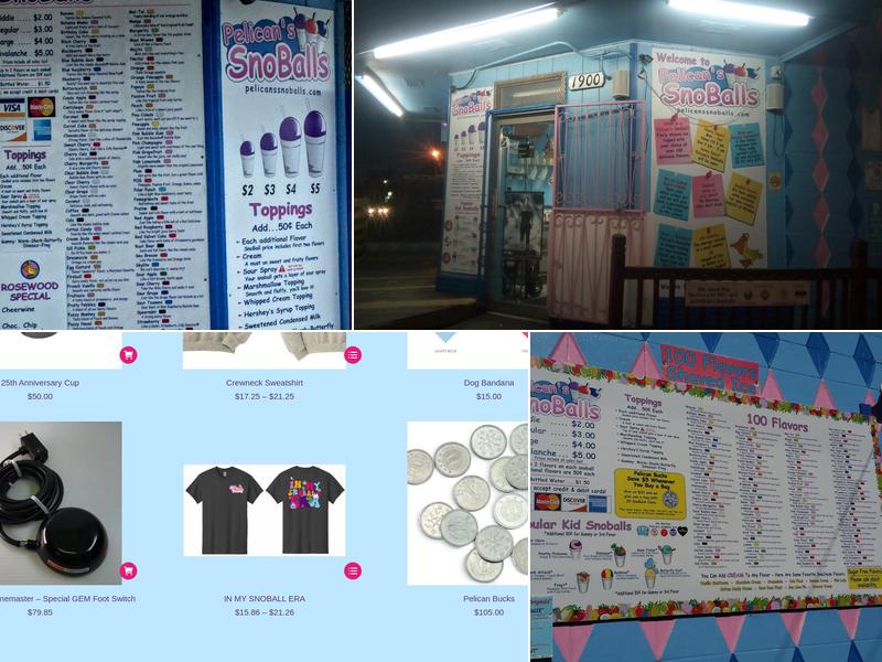 Pelican's SnoBalls on Rosewood Menu