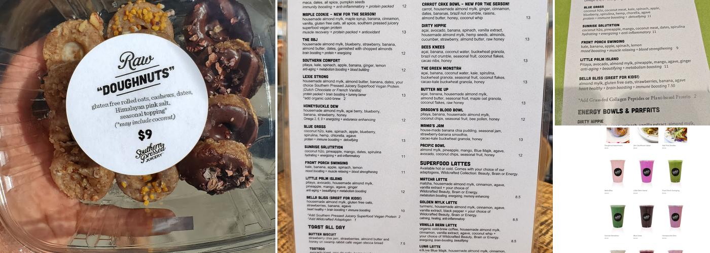 Southern Pressed Juicery Menu