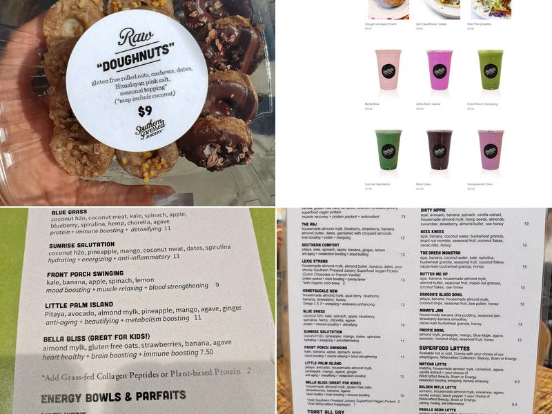 Southern Pressed Juicery Menu