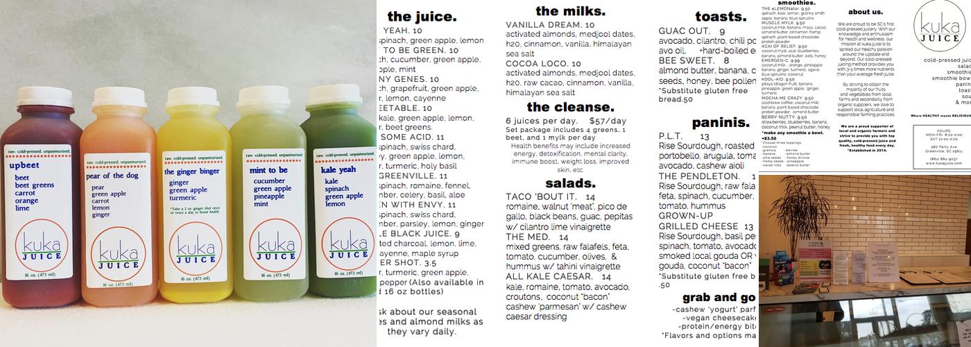Kuka Juice Menu