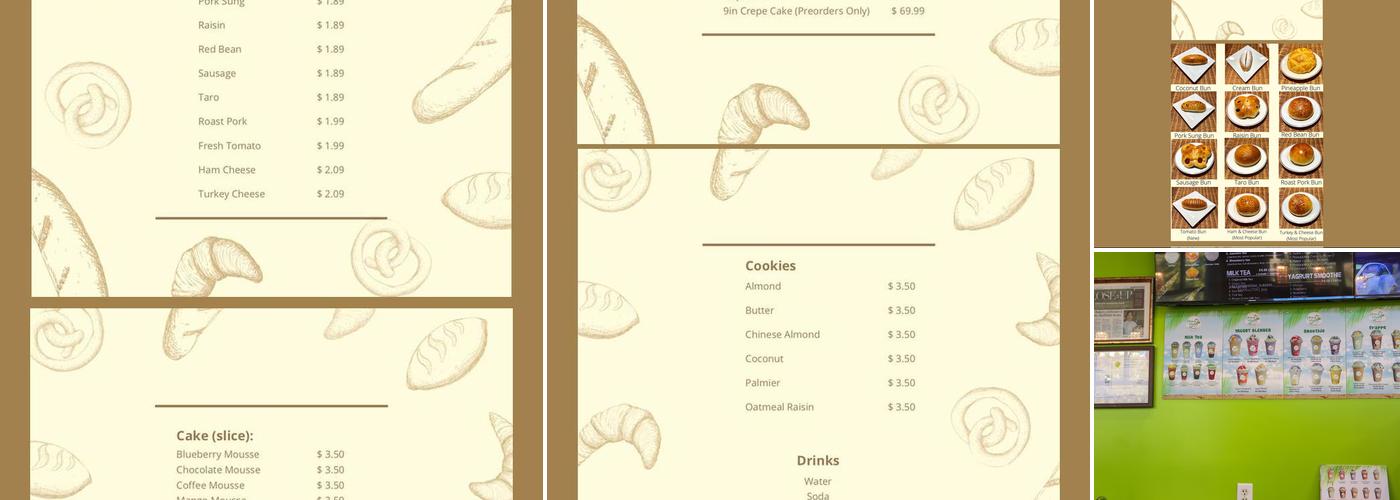 Creme de Bakery Menu