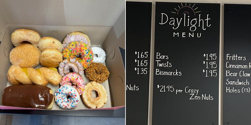 Daylight Donuts Sandy Menu