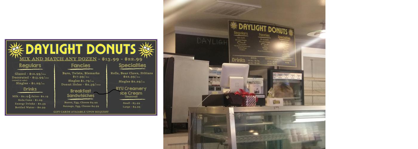 Daylight Donuts Menu
