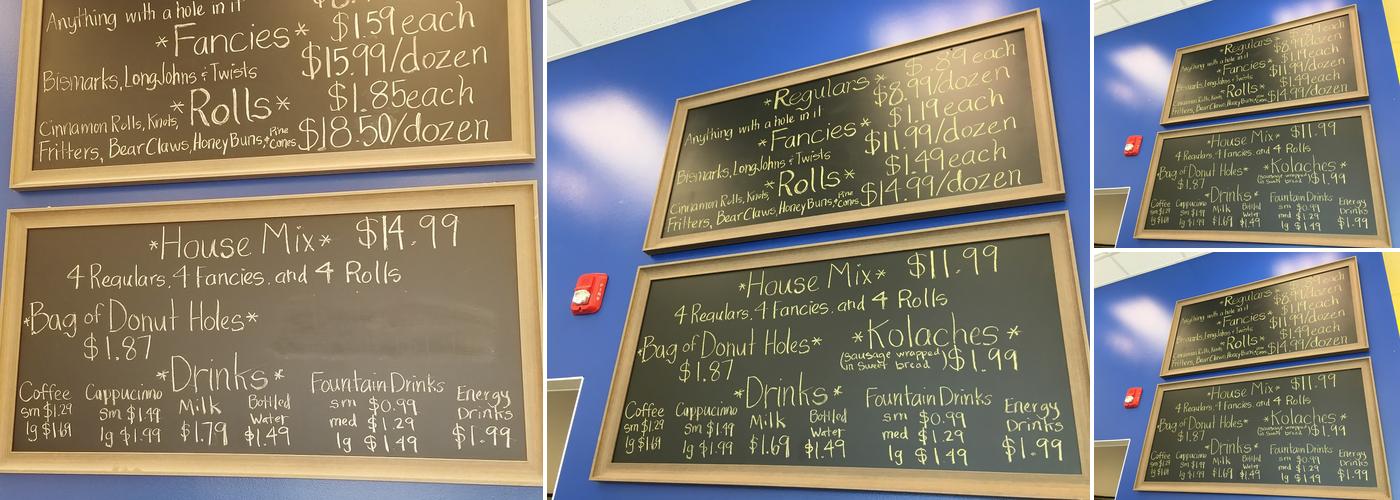 Daylight Donuts Menu