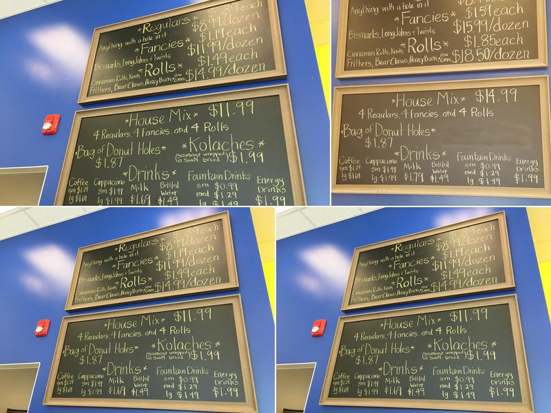 Daylight Donuts Menu