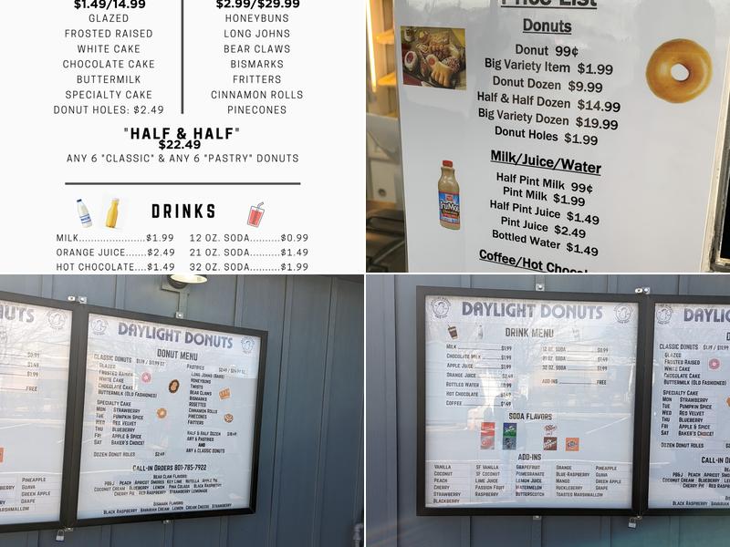 Daylight Donuts Menu
