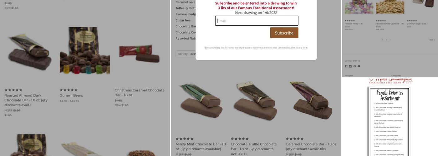 Mrs. Cavanaugh's Chocolates and Ice Cream Menu