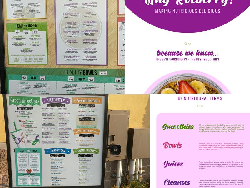 Roxberry Juice Co. Drive Thru Menu