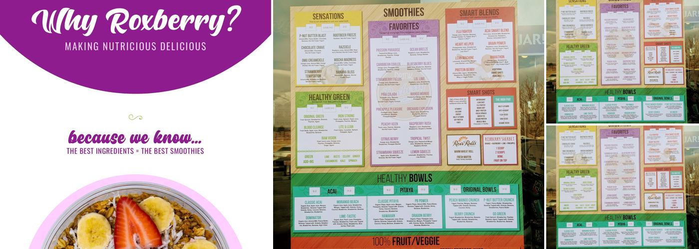 Roxberry Juice Co. Menu