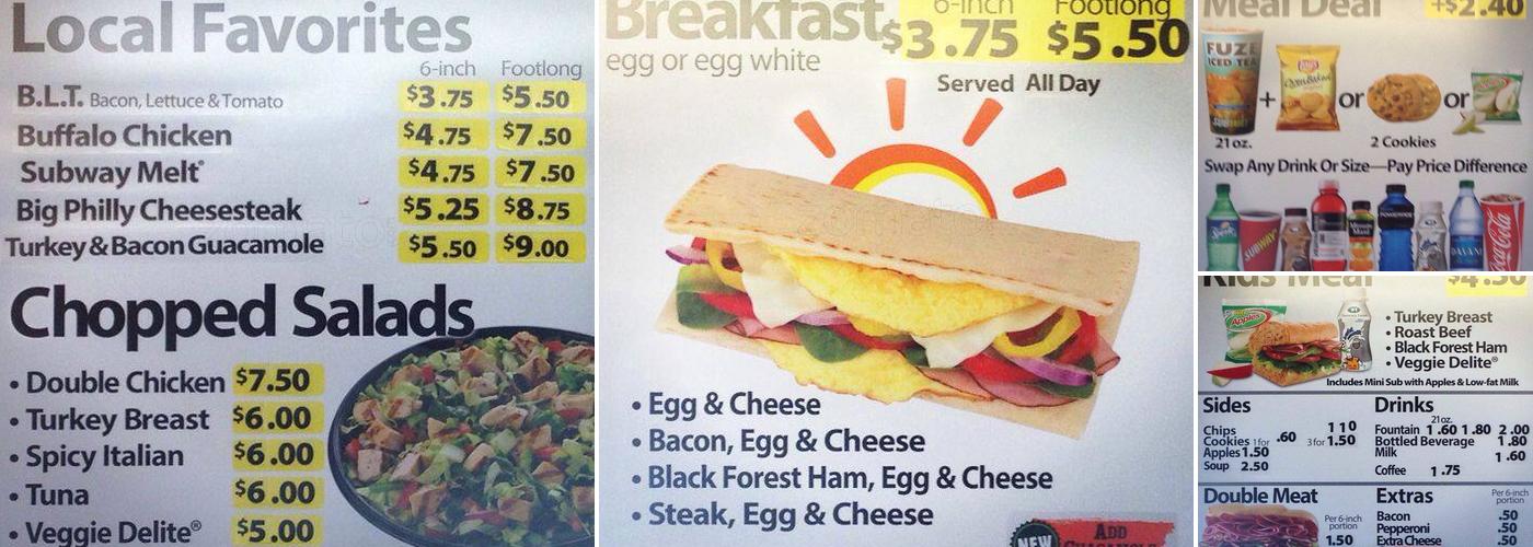 Subway Menu
