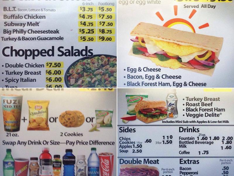Subway Menu