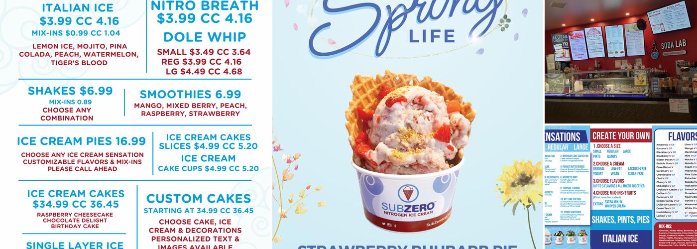 Sub Zero Nitrogen Ice Cream Menu