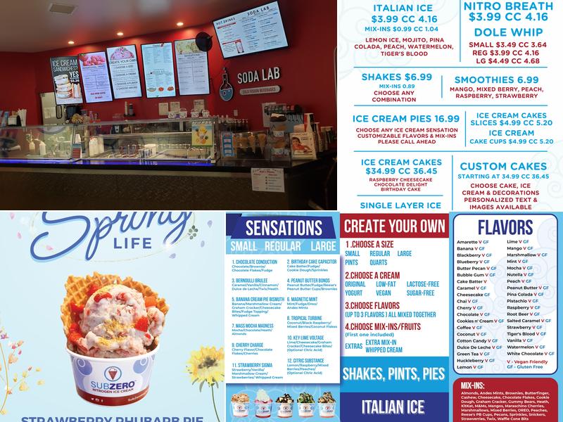 Sub Zero Nitrogen Ice Cream Menu