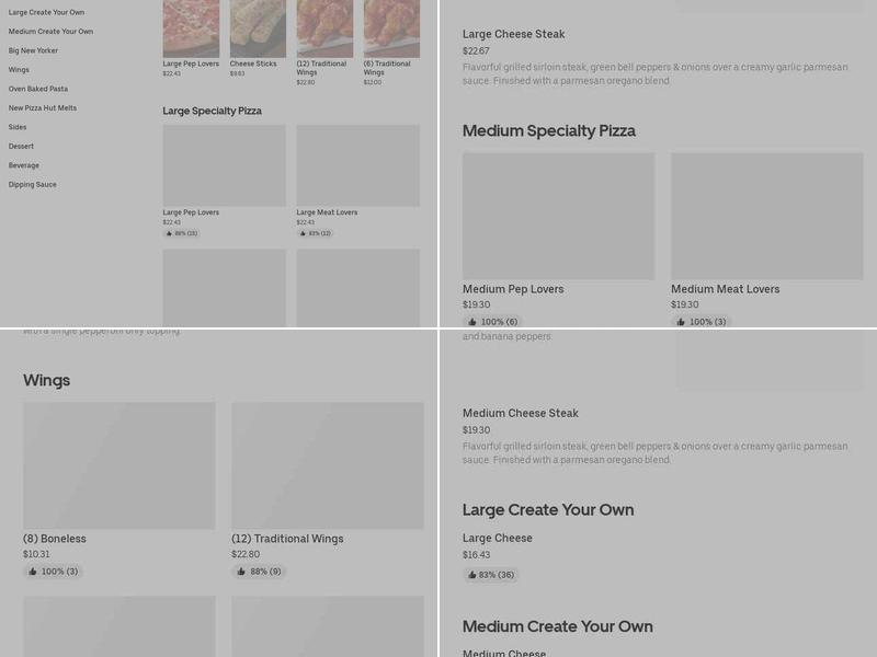Pizza Hut Menu